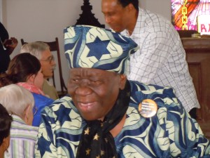 Br. John Anderson and Evangelist, Maxine “Queen Mother” McFarlane greet the congregation.